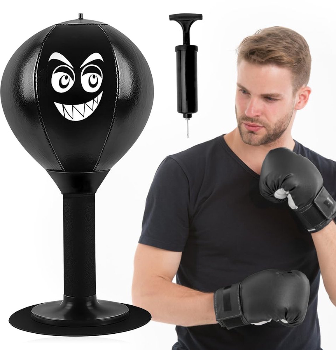 Ibenzoa® Punchingbaltafel voor stressverlichting thuis en op kantoor met sterke zuignap en veer