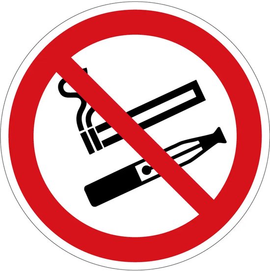 Niet vapen en roken verbodssticker - 40 cm | bol
