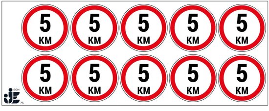 5 km sticker - 5 cm - 10 stuks per vel | bol