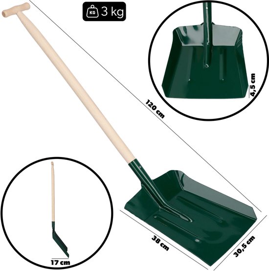 KADAX Schep, koolstofschep, schep met ergonomische steel, schep met stevige handgreep, robuuste schop voor as, kolen, koolstof, tuingereedschap, tuinspade (houten steel) van Merkloos	 — afbeelding 4
