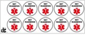 Niet reanimeren sticker | 5 cm - 10 stuks per vel