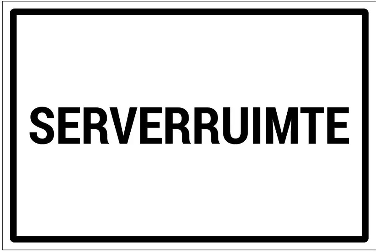 Serverruimte sticker | 18 x 12 cm