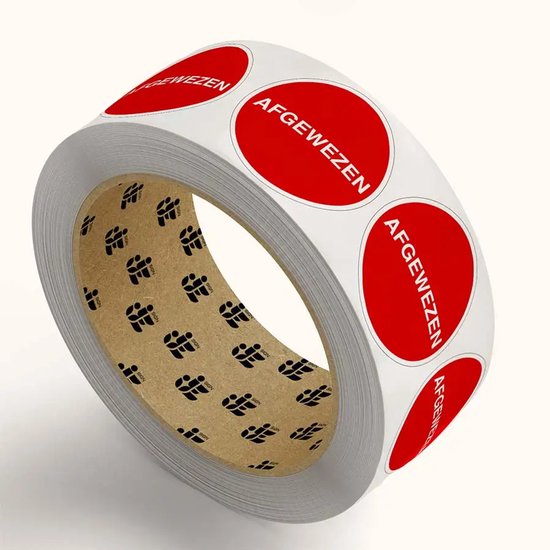 Afgewezen stickers op rol - rood wit - 2,5 cm - 901 stickers per rol | bol