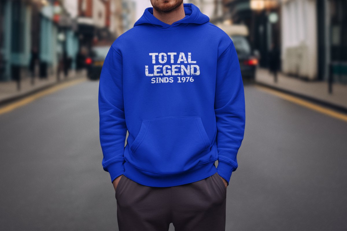 1976 Jaar Blauw Hoodie heren - Maat XXL - Total Legend - Verjaardag Cadeau Mannen - Limited Edition
