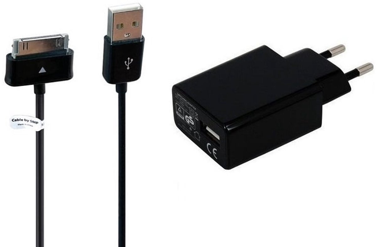 OneOne 3A lader + 3,0m USB kabel met brede dock stekker. TUV / GS 100% veilig. Oplader adapter past op Samsung Galaxy tablets Tab P3100, P3110, P6200, P6210, P6800, P6810, P7100, P7110, P7300, P7310, P7500, P7510