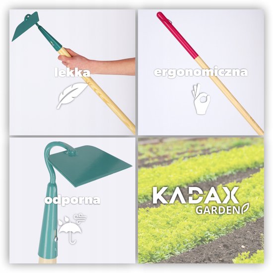 KADAX Hakkel, tuinhak voor dames, geharde hak voor het verwijderen van onkruid, onkruidhak voor het losmaken van de grond, tuinaccessoires voor het luchten en wieden van de grond (140 cm, werkdeel: van Merkloos	 — afbeelding 3