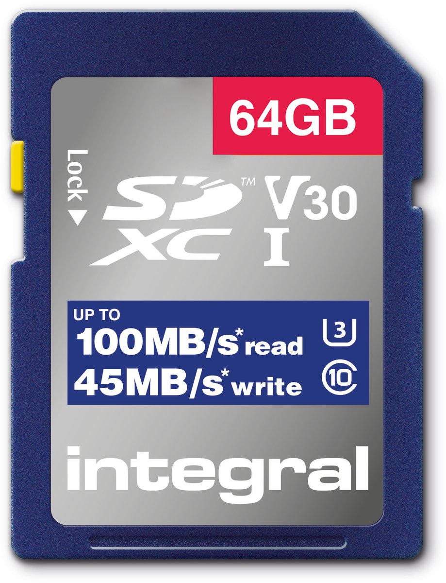 High Speed SDHC/XC V30 UHS-I U3 64GB SD memory card
