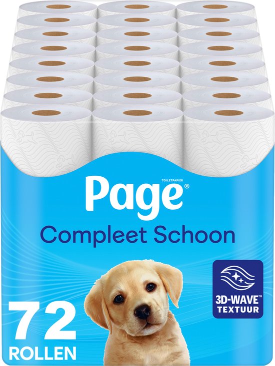 Page®/Scottex toiletpapier - Compleet Schoon wc papier - 72 rollen - met een vleugje katoen