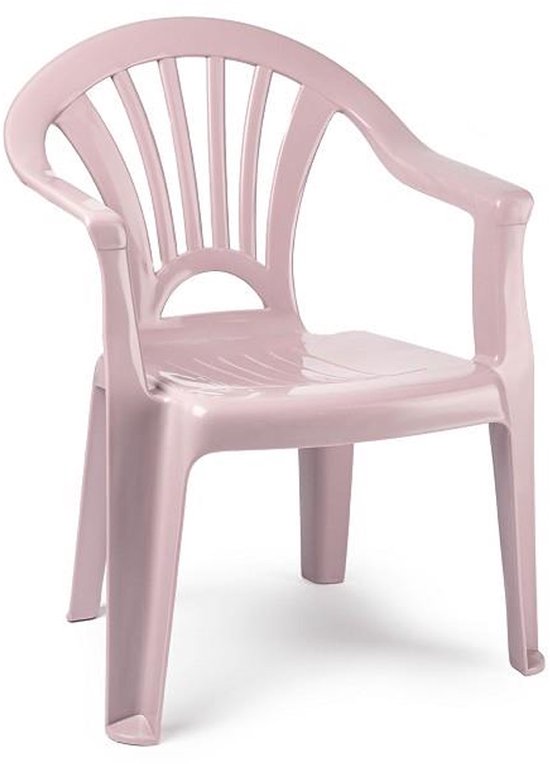 Plasticforte Tuinstoelen en tafel set voor kinderen - kunststof - roze - met 4x stoelen - buiten/binnen van Merkloos — afbeelding 2