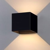 Luminize buitenlamp met schemersensor - wandlamp met dag en nacht sensor - 12x12x12cm - 2700k - 20w - zwart - LED