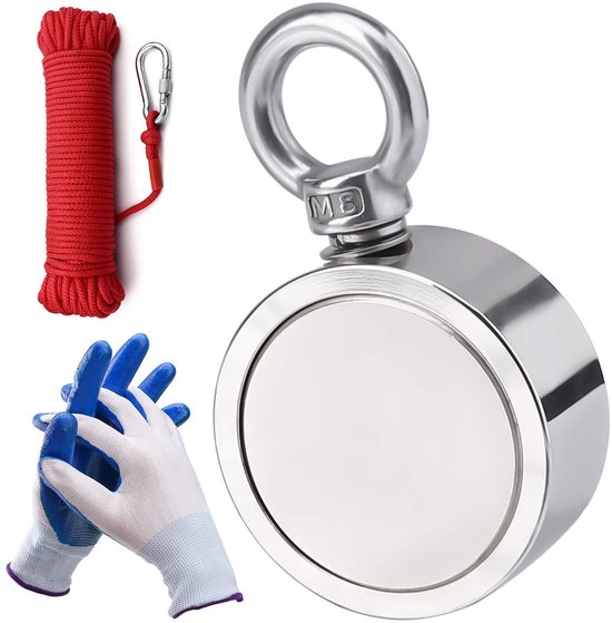 ULIBERMAG Kit de pêche magnétique 600 kg Force de traction verticale magnétique, aimant en