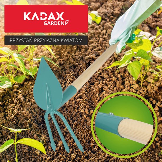 KADAX Tuinhak voor dames, tuinhak met metalen kop, dubbele hak voor het luchten, losmaken en wieden van de grond, onkruidhak voor het verwijderen van onkruid, tuinaccessoires met steel van hout (3 van Merkloos	 — afbeelding 3