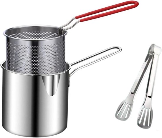 Kleine Frituur Pan - Friteuse - Frituur Pan - Met Keuken Clip - Frituurpan met Korf - Oliebesparen - Geschikt Voor Gas En Inductie - Frietpan - Frituurpan - Huisraad Friteuse - Chipfriteuse