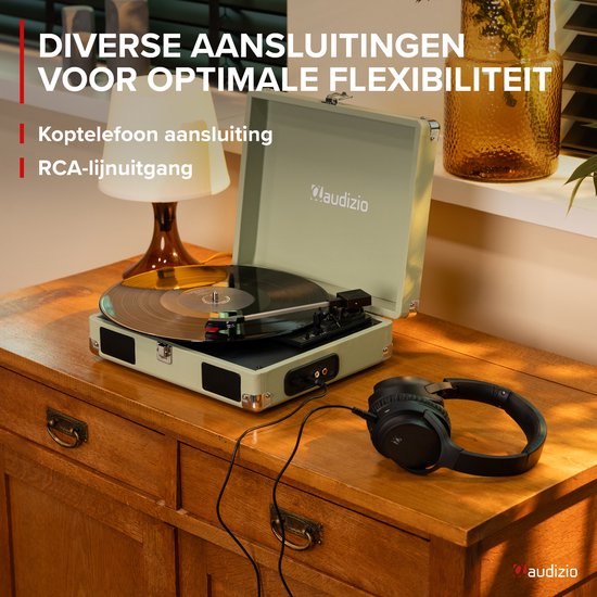 Platenspeler met speakers - Audizio RP111G - Retro platenspeler - LP speler - Model 2025 - Groen — afbeelding 5