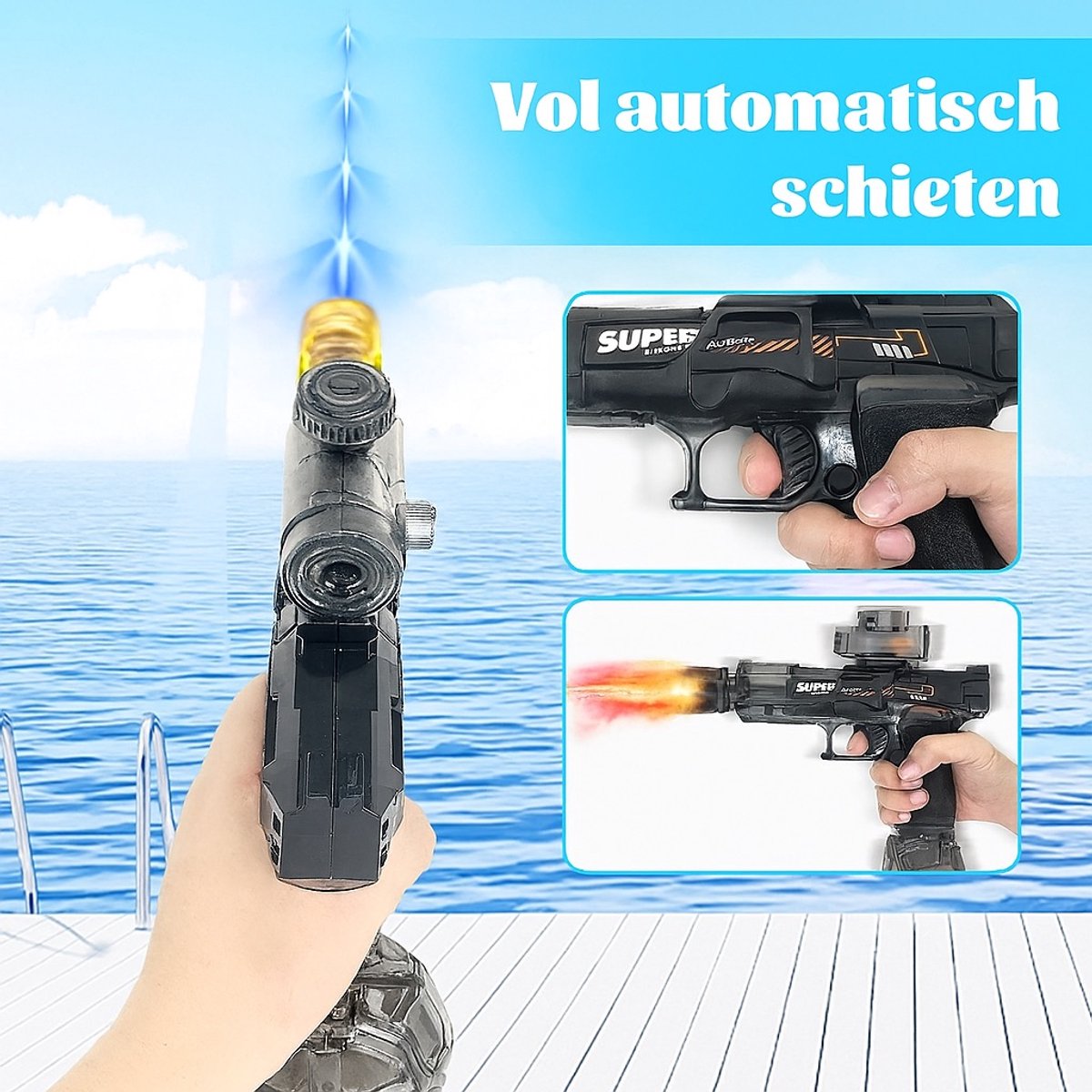 Astravon Elektrisch Waterpistool - Automatisch Waterpistool - 8 meter bereik - Zomer Speelgoed - Watergevecht - Super Soaker - Oplaadbaar Waterpistool - Kinderplezier - Waterpret - Strand Speelgoed - Tuinspeelgoed - Elektrisch Speelgoed - Waterbattle — afbeelding 7