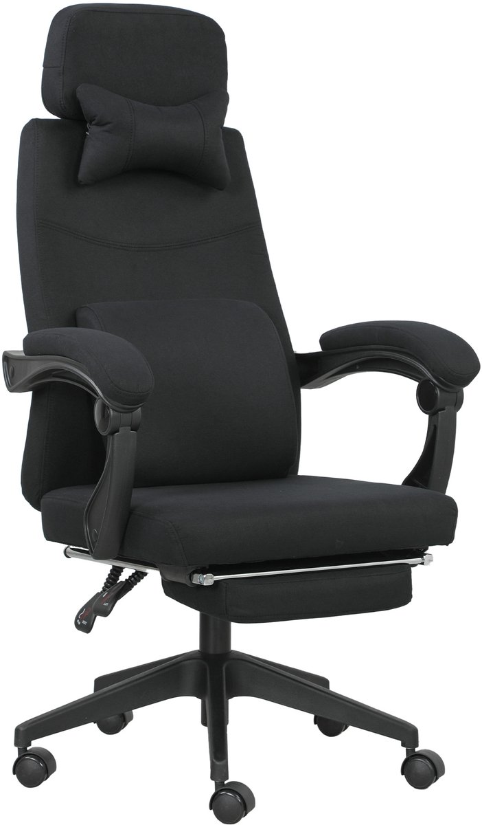 Vinsetto-Bureaustoel-62x68x127cm-Polyester-Zwart
