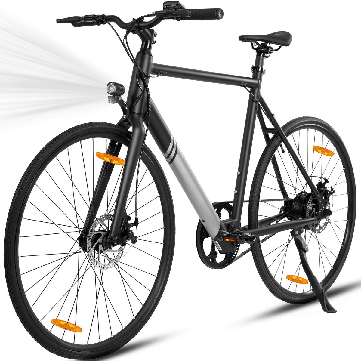TAB Elektrische Fiets Urban Street Pro - 28 Inch Lichtgewicht Citybike - 252Wh Geïntegreerde Accu - 250W Achterwielmotor - Riemenaandrijving - Tektro Mechanische Schijfremmen - 700x28C Stadsbanden - LCD Display - Zwart - TAB - €589,00