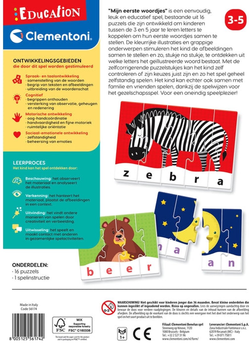 Clementoni - Leren praten - Mijn eerste woordjes - Kleurrijke illustraties - Alleen of samen spelen - Educatief Speelgoed - 3-5 jaar — afbeelding 3