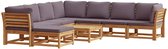vidaXL Ensemble de salon 9 pièces - Bois d'acacia Massief - Coussins inclus - Set de salon - Mobilier d'extérieur - Bois d'acacia - Banc de jardin