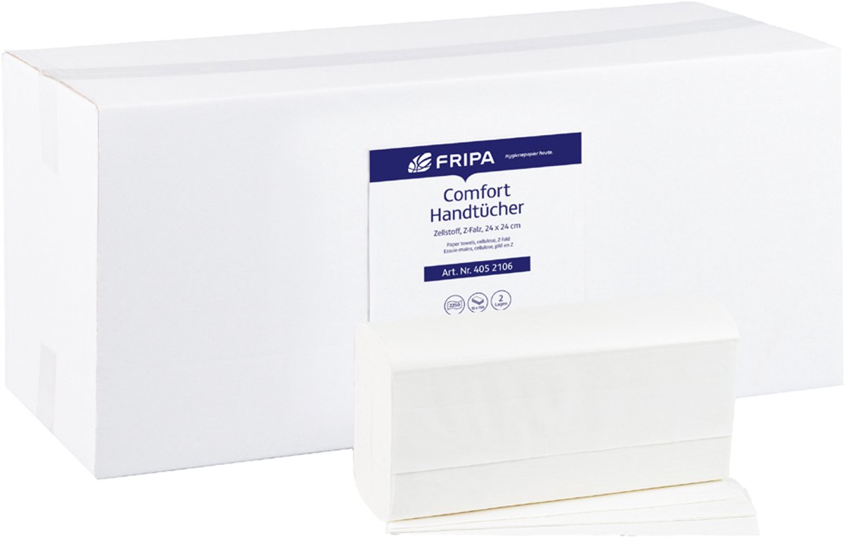 fripa handdoekpapier w-vouw 2-laags hoogwit
