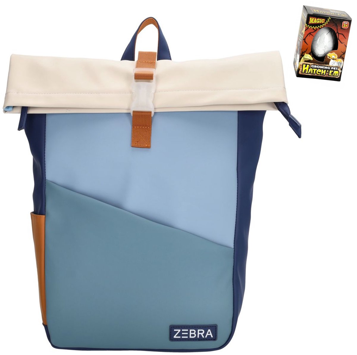Zebra Rugzak Scott Multibag - kinderrugtas, rugtas, kinderrugzak, schooltas + Dino Ei