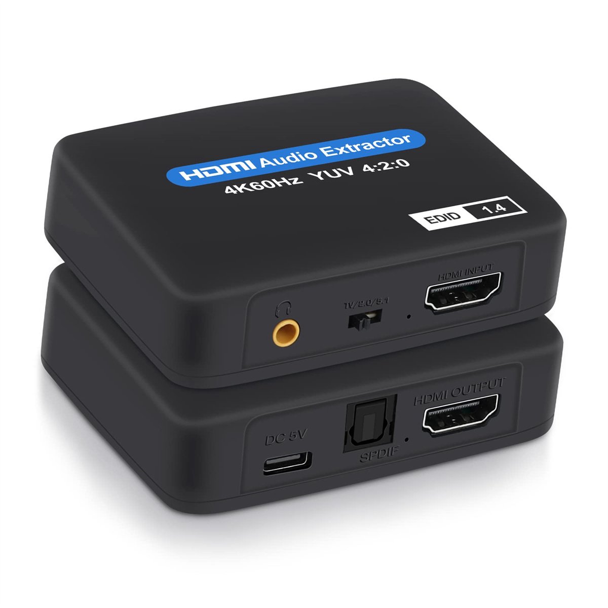 4K HDMI Audio Extractor met Optische SPDIF & 3,5mm Stereo Uitgang – Ondersteunt DTS, Dolby TrueHD, LPCM 7.1, Compatibel met PS5, Xbox, Blu-ray en Meer