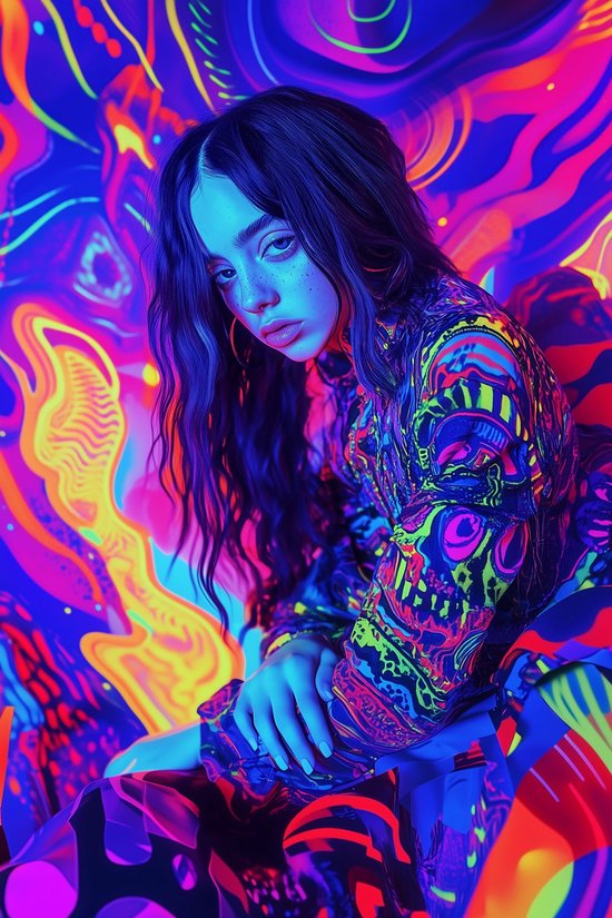 Billie Eilish Poster - Muziek Posters - Stijvol - Wanddecoratie Woonkamer - 180 gram papier - XS6322BY - Formaat 30 x 40cm