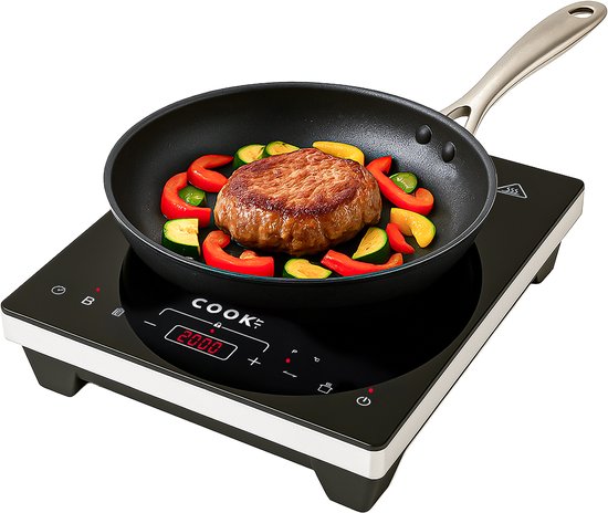 Plaque à induction COOK-IT - 1 foyer - 2000 W - Écran tactile - Minuterie - 10 réglages - Zwart