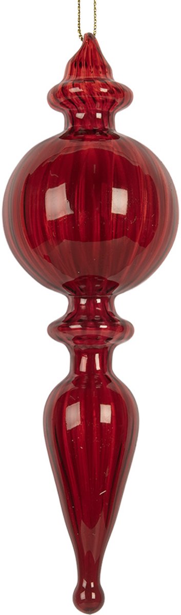 Clayre & Eef Kerstbal Overig Ø 5x17 cm Rood Glas Kerstballen