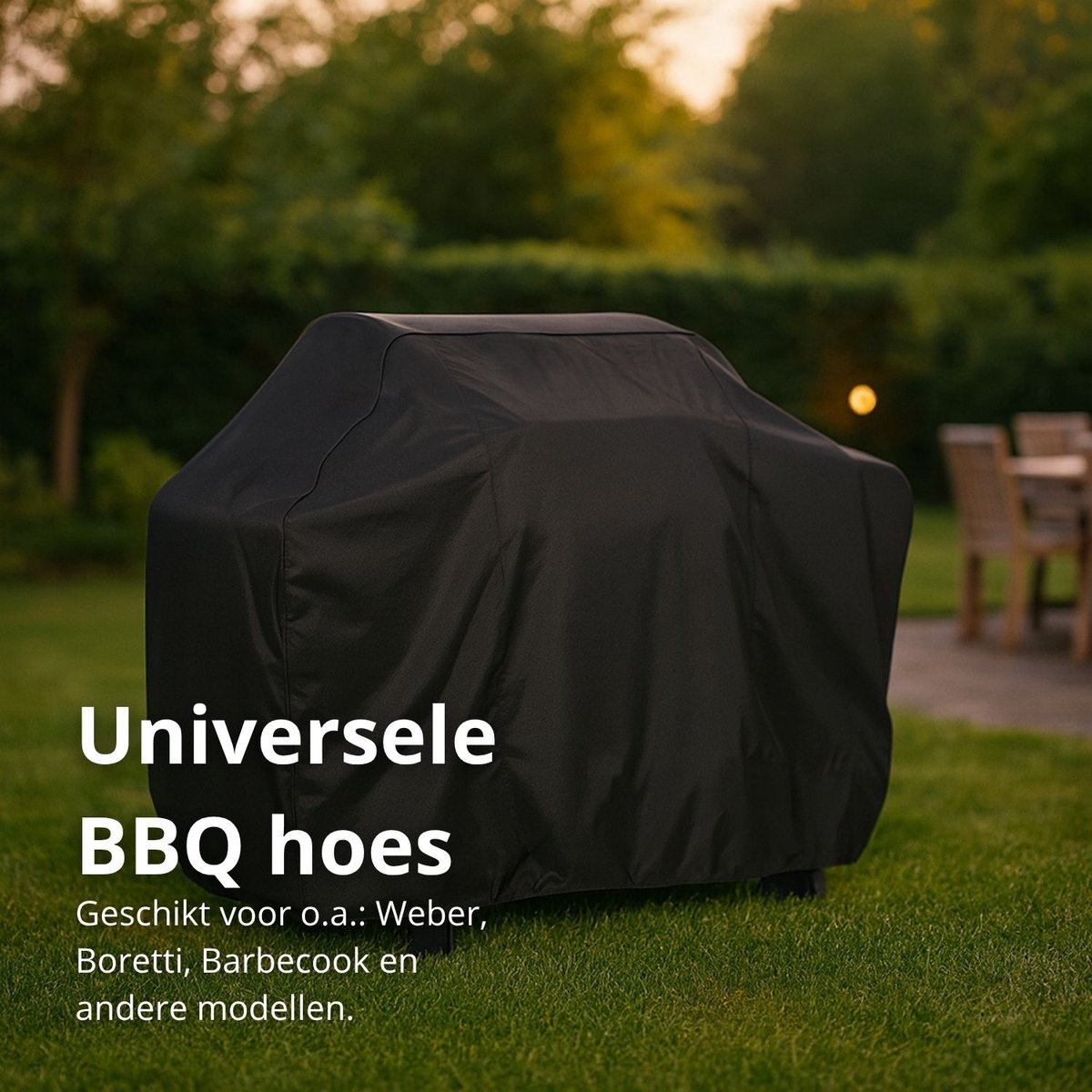 Maxxcovers Universele Barbecue Hoes Rond - 126 X 52 X 101 cm - Beschermhoes voor Weber en Boretti BBQ - Waterdicht met Trekkoord - BBQ Accessoires - Zwart – foto 3