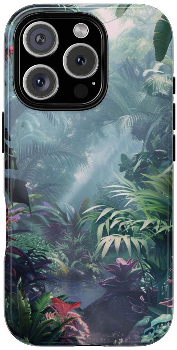 Weelderige Tropische Jungle – Telefoonhoesje Geschikt voor iPhone 16 Pro