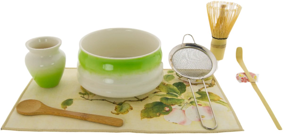 Japanse keramische matcha-theeset met 8 delig, matcha set met matcha-kom en theegarde, verschillende kleuren!