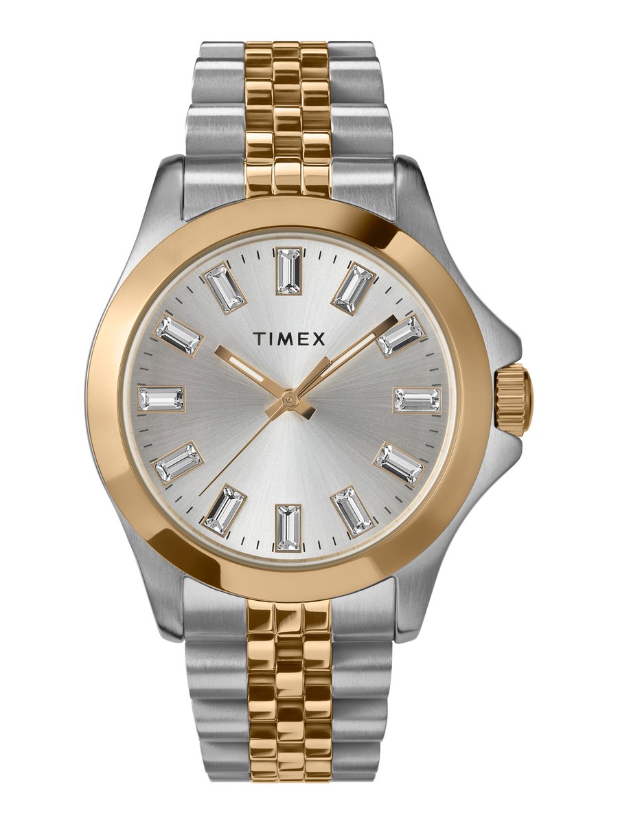 Timex Kaia Analoog Horloge Twee Toon Case: 100% Laag Lood Messing | Armband: 100% Roestvrij Staal 38 mm TW2V79700AJ, TW2V79900AJ