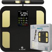 e.volve Weegschaal Personenweegschaal Digitaal - 32x - Oplaadbaar - Slimme Weegschaal met Lichaamsanalyse - Digitale Weegschaal - Incl. App & Handvat