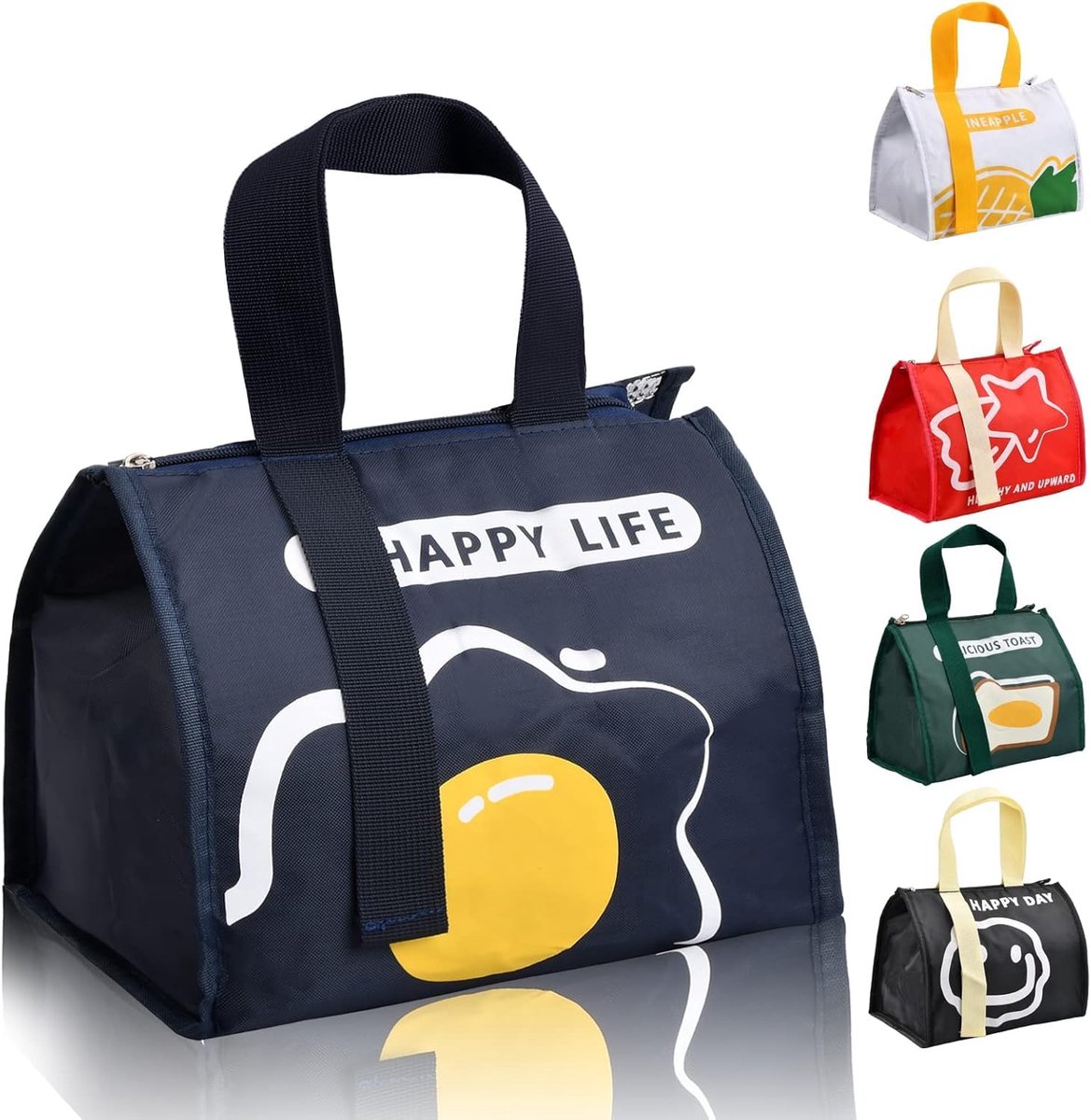Dokeno lunchtas, thermische tas, koeltas, geïsoleerde lunchtas, lunchtas voor dames en heren, draagbare lunchboxtas, waterdichte picknicktas, met folievoering voor werk en school