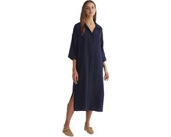 Trendyol Marineblauwe Duurzamere Modal Wijde Midi Geweven Overhemdjurk Twoss25El00001