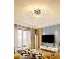 Plafondlampen-Kristallen-kroonluchter-6 lampen-G9-moderne-LED-vuurwerkplafondlamp-Ø 50 cm-silver-plafondverlichting-voor slaapkamer- （Bevat geen lichtbron）