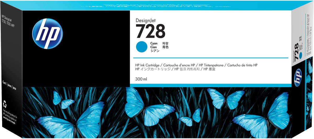 Original Ink Cartridge HP 728 Cyan