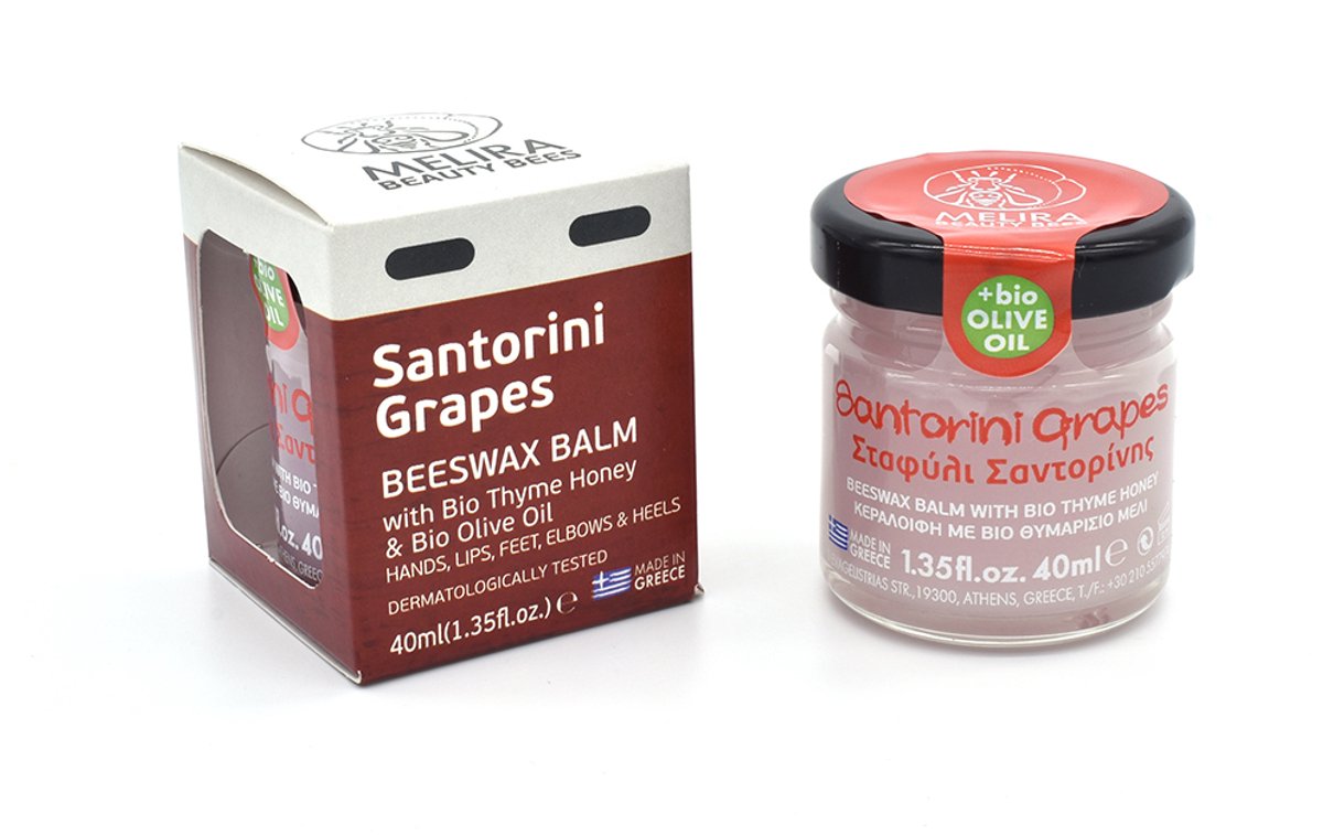 Melira Santorini Grapes - Beeswax Balsem - Met Biologische Tijmhoning & Biologische Olijfolie - Dermatologisch Getest