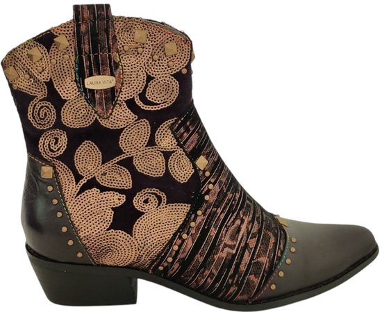 Bottes Laura Vita Taille 36 - Cuir Bleu, Talon Bas, Occasion Très Bon état - Pour Femme