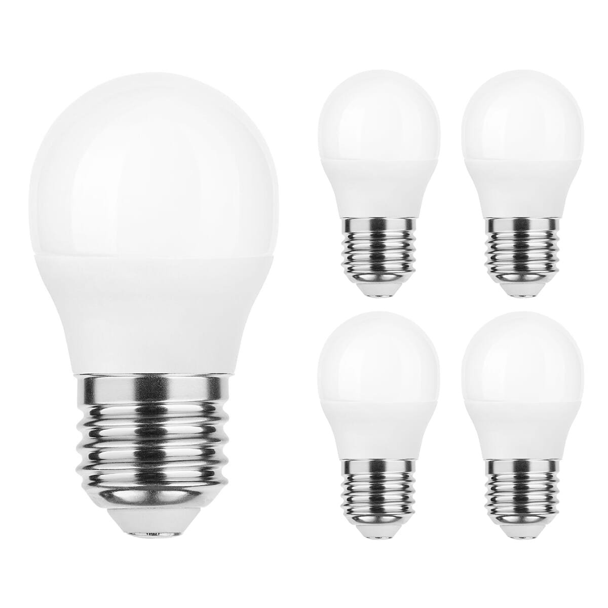Modee E27 LED Filament Lamp 4.9W - 470lm - 4000K - Neutraal Wit - LED Kogellamp G45 - Vervangt 40W Gloeilamp - 5 stuks