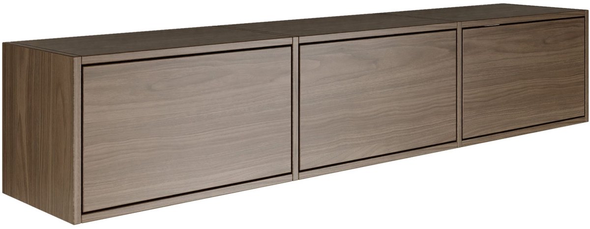 Selsey Framme – zwevend tv-meubel met drie kleppen, notenhout look, 150 cm Houtlook walnoot