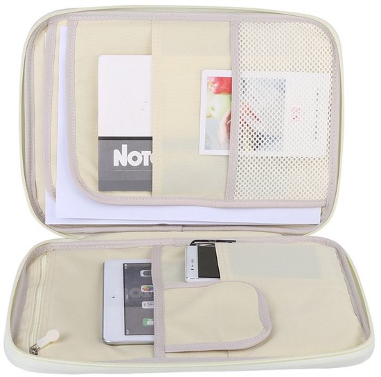 Top Grain Lederen Portfolio A4 Zakelijke Padfolio iPad Document Organizer met Schrijf Case Professionele Reizen Rits Conferentiemap Cadeau voor Mannen Vrouwen (Bruin