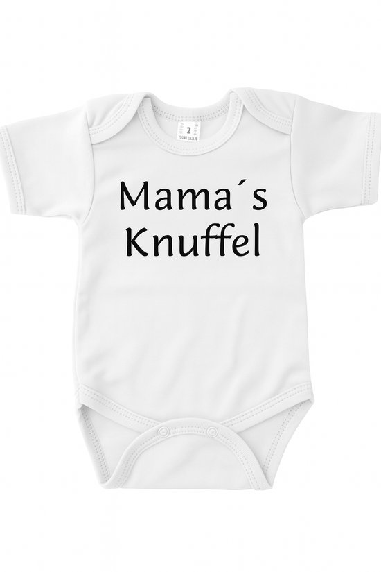 Baby Romper met Tekst 'Mama's knuffel' – Maat 68 – Witte Romper