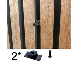 2 ophangclips voor akoestisch wandpaneel Boren niet nodig- voor panelen met 14 mm ruimte tussen de latten 2 * m4 bout in 20 mm - Akupanel ophangfunctie - Inwendig schroefdraad -