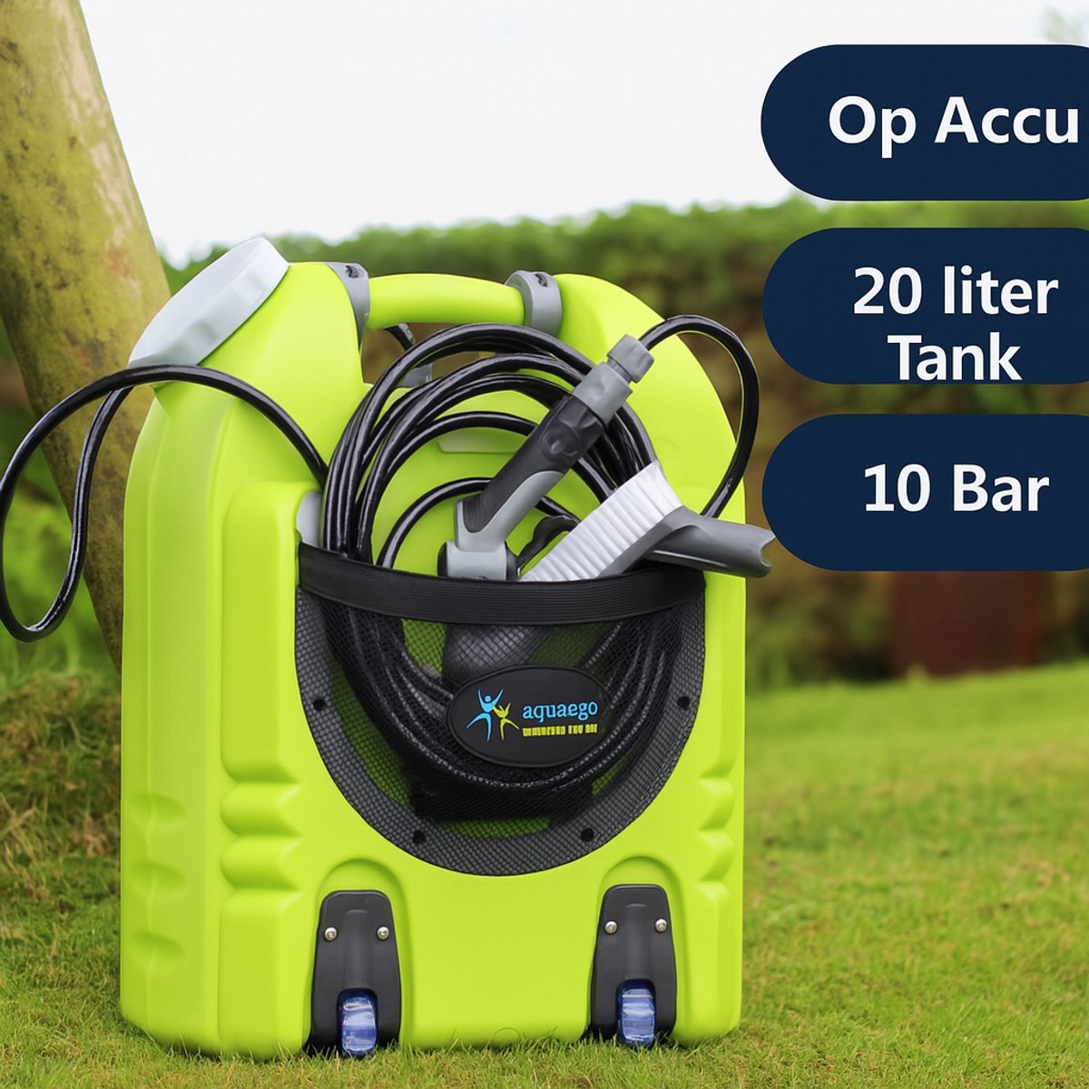 Bol.com Aqua2go GD86 Mobiele Hogedrukreiniger Accu - Draadloze Hogedrukspuit 20 liter Tank 3-10 Bar voor onderweg - Terrasreinig... aanbieding