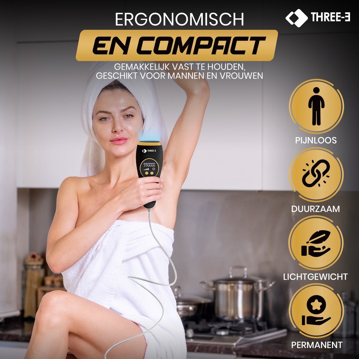 THREE-E IPL-ontharingsapparaat: 999.999 flitsen met ijskoeling thumbnail 2