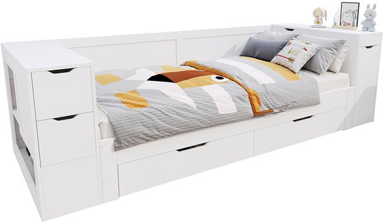 PUGSDRLY Kinderbed, 90 x 200 cm, vloerbed voor kinderen