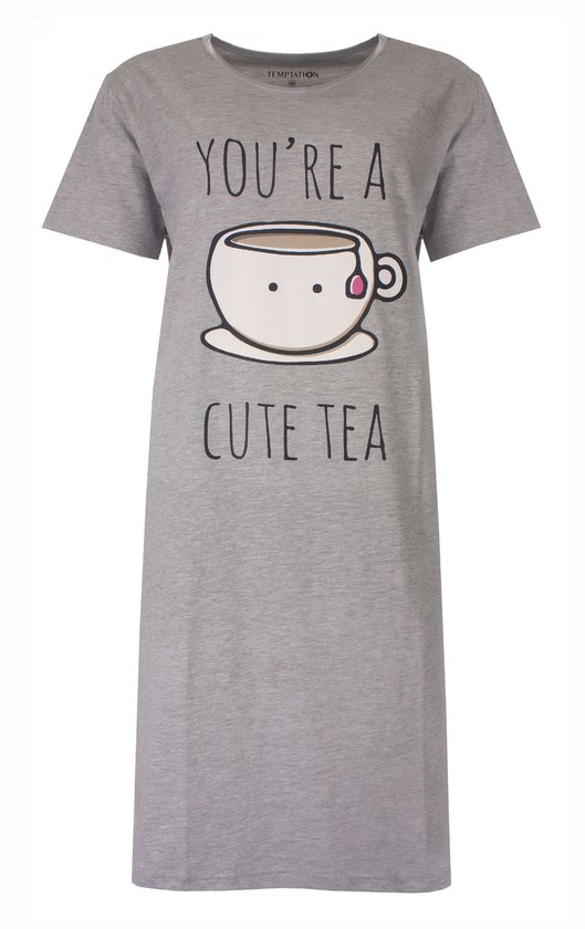 TPNGD15002A Chemise ample pour femme Temptation , Grijs chiné. Taille 3XL