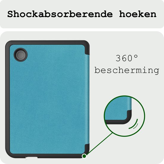Hoes Geschikt voor Kobo Clara BW Hoesje Bookcase Cover Hoes - Hoesje Geschikt voor Kobo Clara BW Hoes Cover Case - Turquoise van Merkloos — afbeelding 5